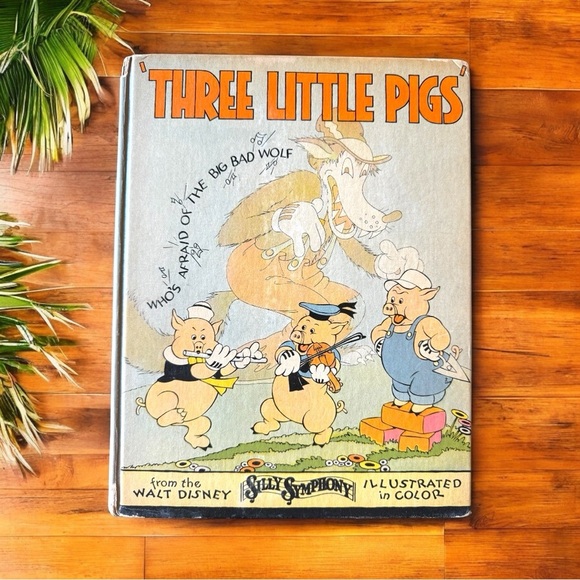 VINTAGE 1933 Walt Disney Three Little Pigs Silly Symphony Illustrated Book - Picture 3 of 12